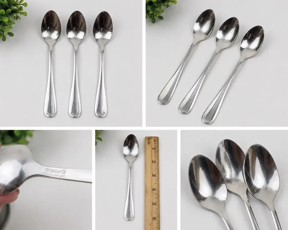 Oneida Stainless Steel Teaspoons Lot of 3 Replacement Flatware Made in China